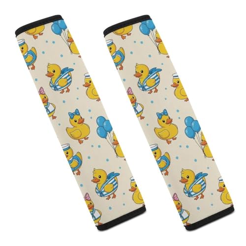 2 Pack Cute Rubber Duck Funny Seat Belt Cover Universal Fit Seat Belt Cushion for Kids, Stroller Pushchair High Chair, Neck and Shoulder Support - color: Pattern 746