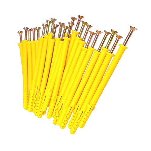 10 Set Screw and Anchors Set M6x160 Screw with 10x160 Plastic Expander Anchor Screw Hole Fillers and Screw Galvanized Plated for Drywall Hollow Wall Concrete Ceiling Tile Wood (Φ10-160mm,10set,M6x160) - size: Φ10-160mm