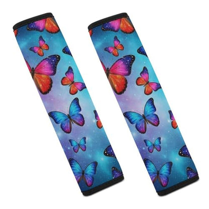 2 Pack Butterfly Galaxy Car Seat Straps Shoulder Pads Universal Soft and Comfortable Seat Belt Cushion for Adults and Children, Stroller Pushchair High Chair - color: Pattern 1082