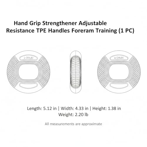 Adjustable Hand Grip Strengthener with TPE Handles for Forearm, Finger & Wrist Training - Portable Fitness Tool - color: Pink