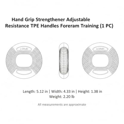 Adjustable Hand Grip Strengthener with TPE Handles for Forearm, Finger & Wrist Training - Portable Fitness Tool - color: Pink