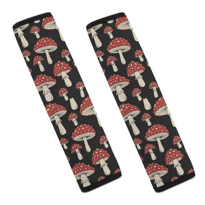 2 Piece Soft Padded Seat Belt Shoulder Pad for Adult Use, All Vehicles, Mushroom Lovers Automotive Seat Belt Protector, Easy Install (No Tool) - color: Pattern 711