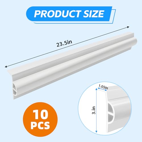 10 Pack Dock Edging Side Gard, 20 Feet Dock Guard with Heavy Wall Sections for Greater Protection – Commercial Grade Double Molded Material (White) - color: 20 Feet White, style: Right angle 10pack