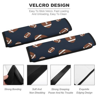 Universal Soft and Comfortable Football Pattern Seat Belt Cover for Kids, Most Cars, 2 Piece Seat Belt Covers Cushion Shock Absorption - color: Pattern 50