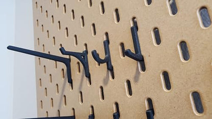 'Just Hanging' Pegboard Hook Packs, Compatible with IKEA SKADIS Pegboard, Display Hook SKADIS Accessory (Matte Black, 16pk, Multi-Pack) - color: Matte Black, size: 16pk, Multi-Pack