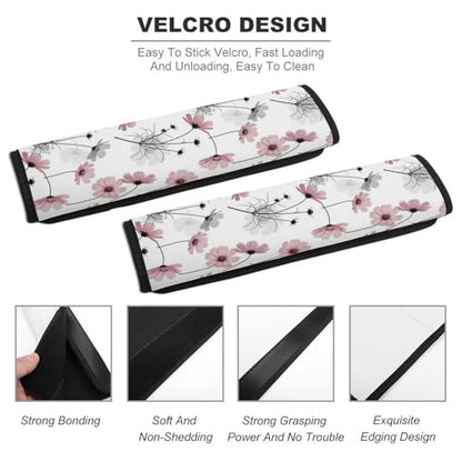 2 Pack Pink Grey Daisy Flower Seat Belt Shoulder Pad Universal Soft and Comfortable Seat Belt Covers Cushion for Kids, Most Cars, Comfortable Driving - color: Pattern 814