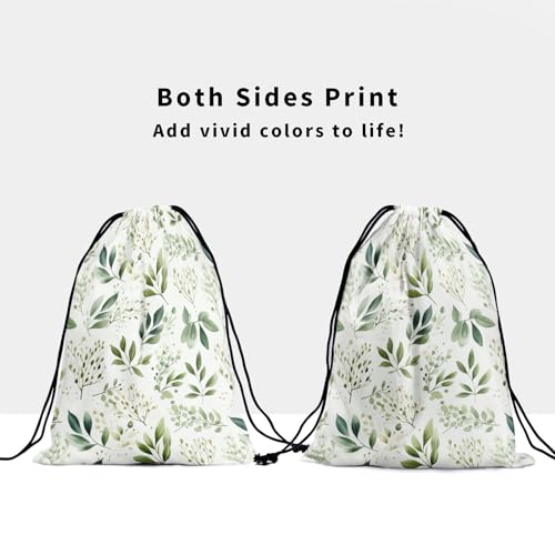 Gymnastics Grip Bag for Gymnasts Gymnastic Drawstring Bag Gym Athlete Bag - color: Green Botanical Leaves, size: 9.25" x 12" (Pack of 1)