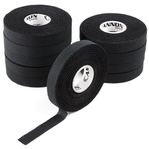 Cannon Sports 10 Pack Athletic Finger Tape - 0.5 Inch x 45 Feet Each Roll - Extra Strong Adhesive for Rock Climbing, Jiu-Jitsu, Wrestling, Martial Arts, Weight Training, Volleyball (Black, 10 Pack) - color: Black