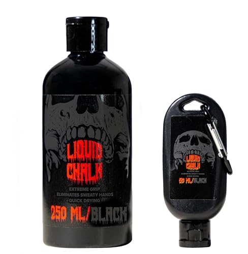 Zone Athletics Premium Liquid Chalk for Powerlifting, Climbing, Weightlifting - color: Black (8 oz & 1.5 Combo)
