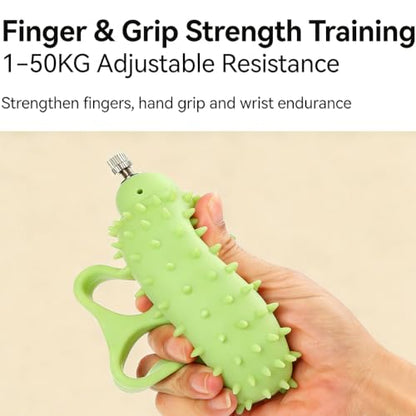 Hand Ball Finger Therapy Adjustable Grip Strengthener for Arthritis, Carpal Tunnel, Sports Recovery For Men Women - color: Green