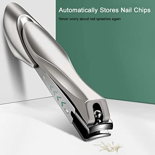 Nail Clippers with Catcher for Thick Toenails and Fingernail, Professional Sharp Nail Clippers for Men and Women Grey - color: Grey