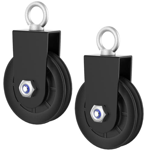 GardenNow Silent Gym Cable Pulley Wheel for Home DIY Gym Pulley System, Upgraded Heavy-Duty Bracket, 3.54 in/90 mm Gym Pulley for Maximum 660LBS Load, Compatible with LAT Pulldown& Cable Exercises - color: black, size: 2