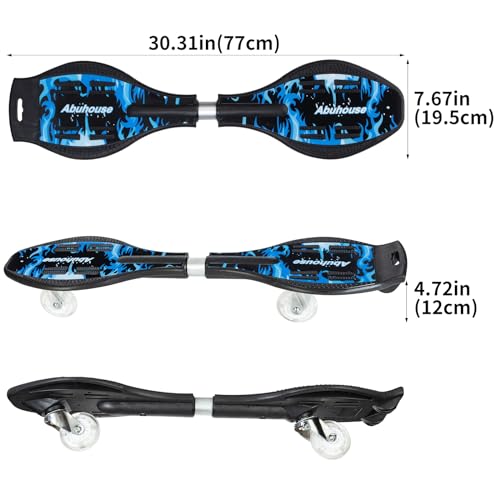 Simcat Caster Board, Skateboard with 360-degree Casters and Illuminating Wheels, Lightweight Durable Twistboard for Kids, Teenagers and Adults - color: A