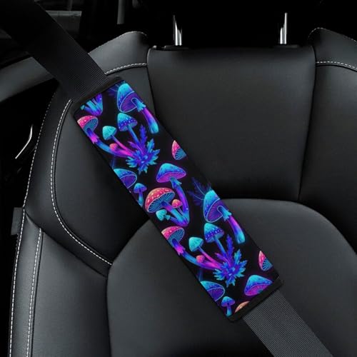 Universal Fit Trippy Mushroom Neon Car Seat Belt Pad for Elderly Support, Stroller Pushchair High Chair, 1 Pair Shoulder Harness Cover Neck and Shoulder Support - color: Pattern 538