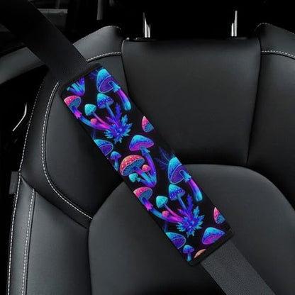 Universal Fit Trippy Mushroom Neon Car Seat Belt Pad for Elderly Support, Stroller Pushchair High Chair, 1 Pair Shoulder Harness Cover Neck and Shoulder Support - color: Pattern 538