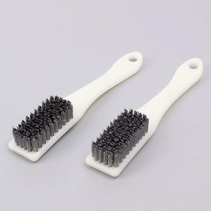 4 Pack Bowling Shoe Brushes - Stainless Steel Wire Cleaning Scrubber for Shoes Sliders Golf Cleats and Boots - Durable Brush Cleaner Kit for Mud and Dirt (White)
