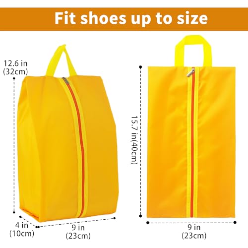 6pcs Portable Shoe Organizer, Travel Pouches with Zipper, Golf Shoe Bags, Clothes Bags, Soccer Cleats Bag Shoe Pouch for Gym, Waterproof, Odor-Resistant (Orange) | Golf Shoe Bags, Clothes Bags, Soccer Cleats Bag Shoe Pouch for Gym, Waterproof, Odor-Resist