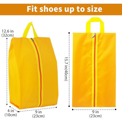 6pcs Portable Shoe Organizer, Travel Pouches with Zipper, Golf Shoe Bags, Clothes Bags, Soccer Cleats Bag Shoe Pouch for Gym, Waterproof, Odor-Resistant (Orange) | Golf Shoe Bags, Clothes Bags, Soccer Cleats Bag Shoe Pouch for Gym, Waterproof, Odor-Resist
