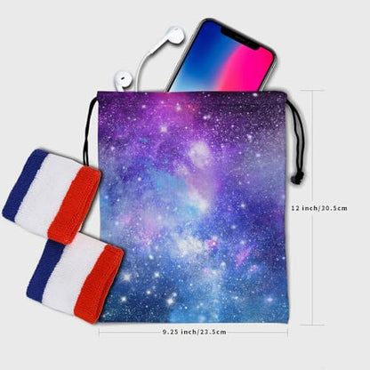 Gymnastics Grip Bag for Gymnasts Gymnastic Drawstring Bag Gym Athlete Bag - color: Purple Galaxy, size: 9.25" x 12" (Pack of 1)