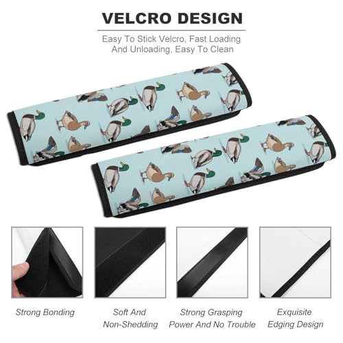 2 Pack Breathable Car Seat Straps Shoulder Pads for Adults and Children, All Vehicles, Cute Mallard Duck Harness Pads Strap, Pressure Relief - color: Pattern 1028