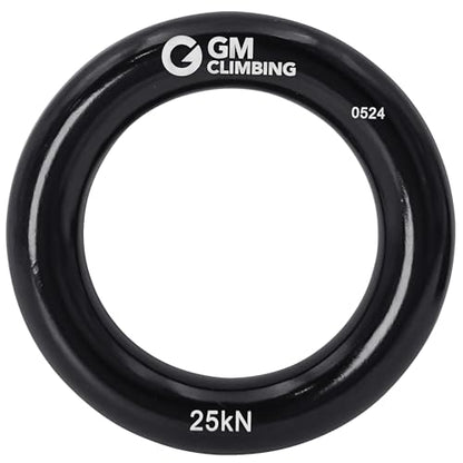 GM CLIMBING Rappel Ring 25kN for Rock Climbing Arborist Rescue Slackline Hammock - color: Large Black_1 Pack