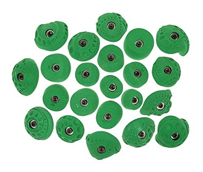 Atomik Climbing Holds 22 Pack Tennis Shoe Friendly Bolt-on in Bright Tone Green