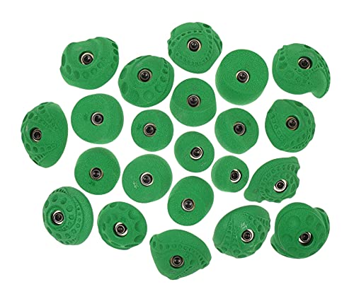 Atomik Climbing Holds 22 Pack Tennis Shoe Friendly Bolt-on in Bright Tone Green