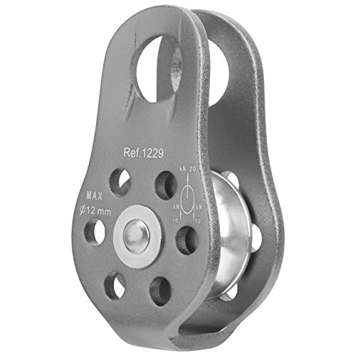 20KN Outdoor Climbing Pulley, Aluminum Side Swing Pulley, Climbing Pulley for Climbing Aloft Work Rappelling Rescue - size: Gray