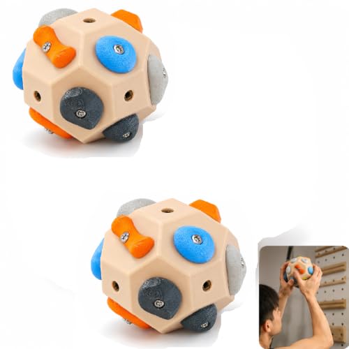 Rock Climbing Grip Training Ball, Multi Hold Practice Tool | Multi-hold climbing grip trainer for finger strength, hand control, bouldering practice and indoor training setups - color: 2-PC