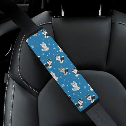 Soft Padded Car Seat Belt Pad for Elderly Support, Stroller Pushchair High Chair, 2 Pack Cute Husky Dog Pet Shoulder Harness Cover Anti-Slip Pad - color: Pattern 365