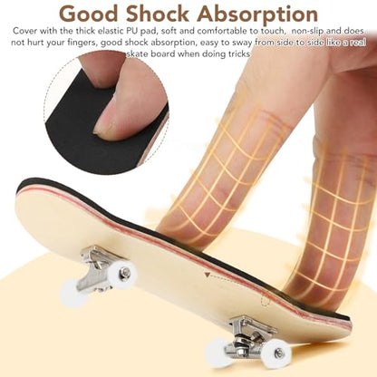 Yosoo Health Gear Finger Skateboards, Finger Board, Finger Skating Board, 1Pc Maple Wooden Alloy Fingerboard Finger Skateboards with Box Reduce Pressure People Gifts(White) - color: White