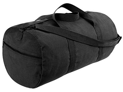 Rothco Heavy-Duty Canvas Shoulder Duffle Bag - Rugged Travel Gym Gear Equipment Bag - color: Black, size: 19 Inches