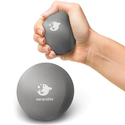 Serenilite Stress Balls for Adults, Squeeze Ball for Hand Therapy, Stress Ball, Hand Exercisers for Therapy & Grip Strengthening, Physical Therapy Balls, Hand Grip Strengthener. - color: Titanium