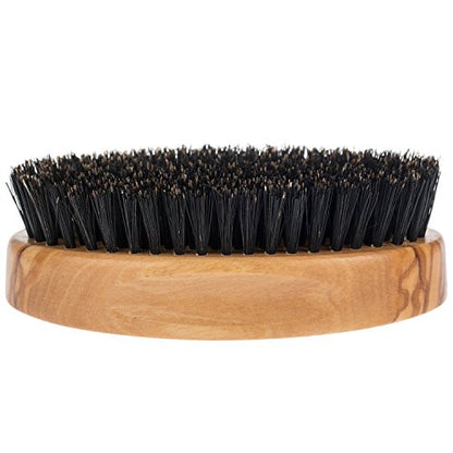 Fendrihan Genuine Boar Bristle and Olivewood Military Hair Brush, MEDIUM STIFF Bristle, Made in Germany - color: Olivewood