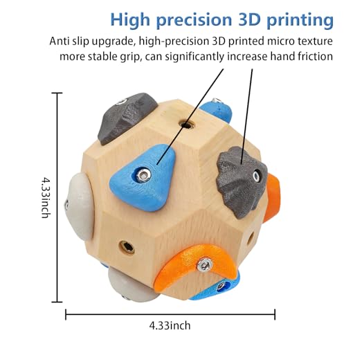 Handcrafted Boulder Block - Build Strength and Precision, Climbing Training Ball with 3D Rock Holds for Indoor and Outdoor Training, Put the Climbing Gym in Your Pocket!