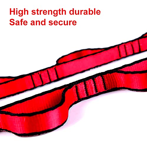 2Pcs 22KN Strong Climbing Strap Daisy Chain Nylon Daisy Chain Adjustable Strap Rope ，Length 110/150/180cmYoga Extend Belt - color: Red, size: 1.8m