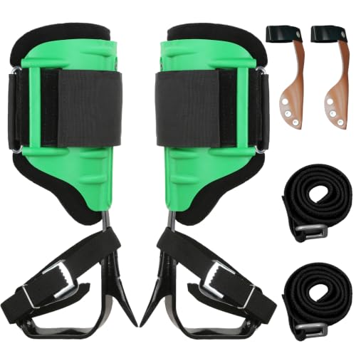 Tree Climbing Spikes Set,Tree Climbing Gear, 1 Pair Alloy Steel Climbing Spurs,350lbs Load Capacity, Arborist Equipment for Climbers, Fruit Picking and Lumberjack - color: Green Tree Climbing Spikes Set A