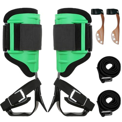 Tree Climbing Spikes Set,Tree Climbing Gear, 1 Pair Alloy Steel Climbing Spurs,350lbs Load Capacity, Arborist Equipment for Climbers, Fruit Picking and Lumberjack - color: Green Tree Climbing Spikes Set A