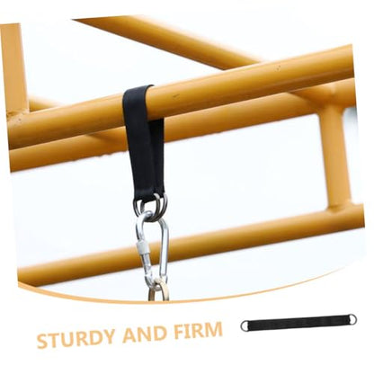 Happyyami 4 Pcs Outdoor Swing Connecting Straps Heavy Duty Carabiner Alternatives Nylon Suspension Belts for Tree Swing Hammock and Fitness Equipment