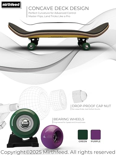 32mm Pro Fingerboard Complete Set | Bearing Wheels | 5 Ply Maple Deck | Anti Skid Grip Tape | Complimentary Tool | Concave Shape - color: Mini Finger Skateboard C : Predator Piranha