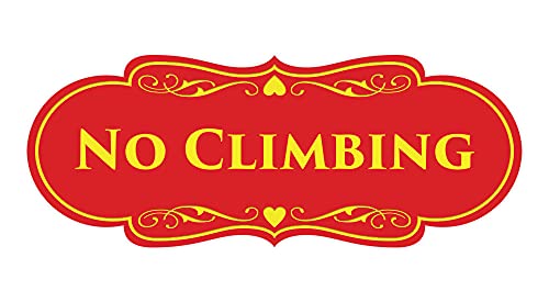 Signs ByLITA Designer No Climbing (Red/Yellow) - Small - color: Red/Yellow, size: 2 x 5" - Small (1 Pack)