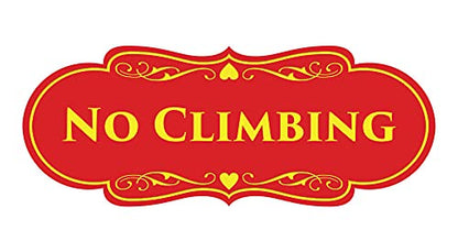 Signs ByLITA Designer No Climbing (Red/Yellow) - Small - color: Red/Yellow, size: 2 x 5" - Small (1 Pack)