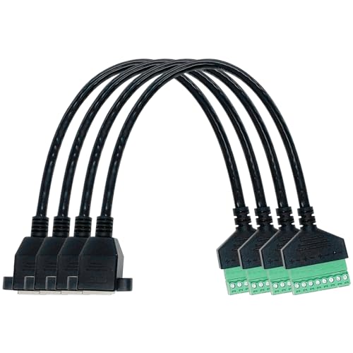 4Pcs 1ft RJ45 Female 8P8C Screw Terminal Adapter Extension Cord | 8P8C Standard Pin Layout, Extension Cord, Solderless Screw Terminals, Cat5 Cat6 Compatible, CCTV DVR Signal Extension - size: RJ45 Female Connector (4PCS)