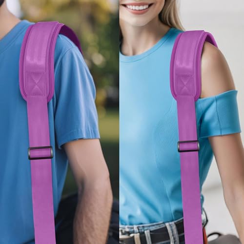 ZINZ 75" Shoulder Strap with Fixed Pad and Dual Balanced Buckles，Purple - color: Purple