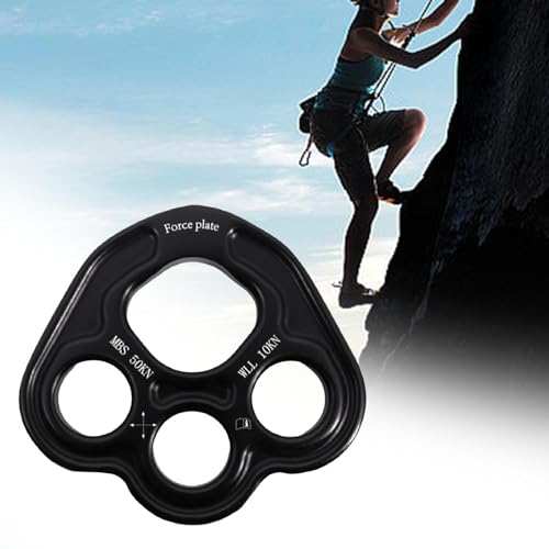 Paw Rigging Plate Climbing Gear Work Rope Bearing Anchors Metal Rigging System Multi Anchor Plate Divider Plate, Black