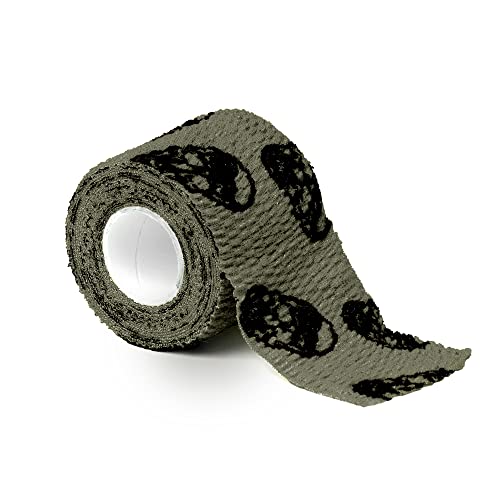Gymreapers Hook Grip Weightlifting Tape (3 Pack) Premium Adhesive Thumb Skull Tape for Finger Protection, Powerlifting, Exercise & Cross Training - Athletic Sweat Proof Tape - color: OD Green