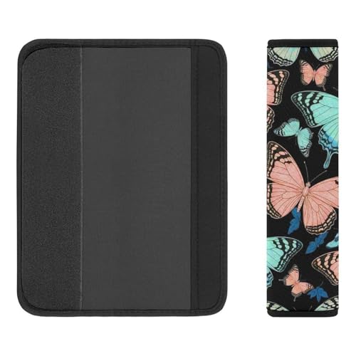 1 Pair Butterfly Animal Print Seat Belt Shoulder Pad Soft Padded Seat Belt Cushion for Adult Use, Stroller Pushchair High Chair, Pressure Relief - color: Pattern 342