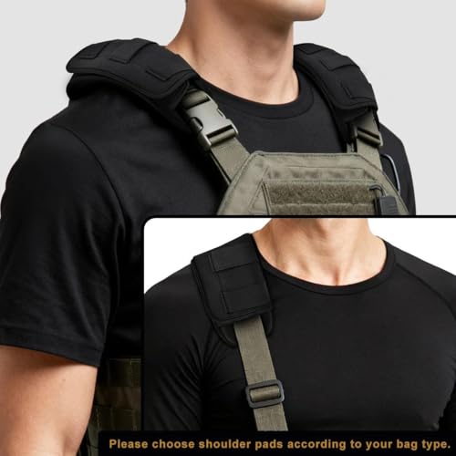ZINMARK 1Pcs Tactical Shoulder Pad, Ultra-Thick Comfort Cushion for Vest Straps, Backpacks, Breathable & Shock-Absorbing,1Pcs-Black - color: 1pcs-black