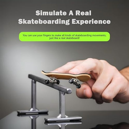 Mini Finger Skateboard – Professional-Style Handboard, 5-Layer Maple Wood, Bearing Wheels & Alloy Trucks, Soft Grip for Teens & Adults | Durable Fingerboard Trick Trainer (10x3x2cm)