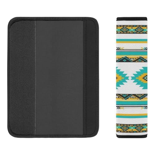 2 Pack Traditional Southwestern Navajo Tribal Style Aztec Car Seat Belt Pad Soft Padded Harness Pads Strap for Child, Car Seats Pushchair Strollers High Chair Pushchair, Anti-Slip Pad - color: Pattern 1056
